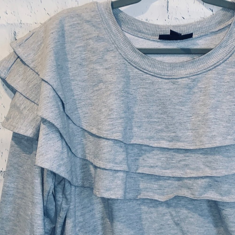 Roman's Plus Size Ruffle Sweatshirt - Picture 2 of 5